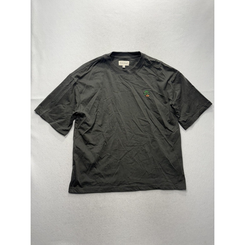 American Garage Shirt Mens Medium Gray Bonsai Tree Embroidered Graphic Tee